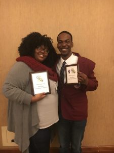 Photo of Essence Jones, who won GSGA Outstanding Citizenship Award, and Elliott Reese, who won Second Place in the Prepared Speech Competition.