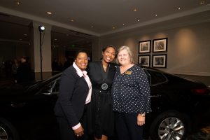 Crystal Wright with nominating instructor Kaye Henry and GOAL coordinator Christine Harden-Hamilton.