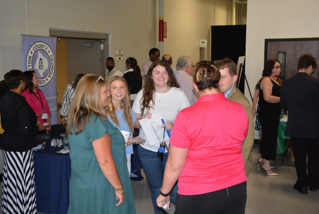 Attendees mingling