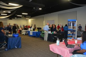 Wide shot of job fair