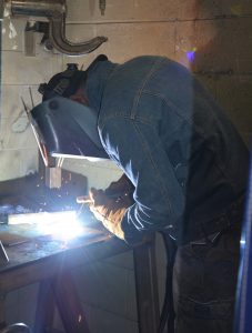 student welding